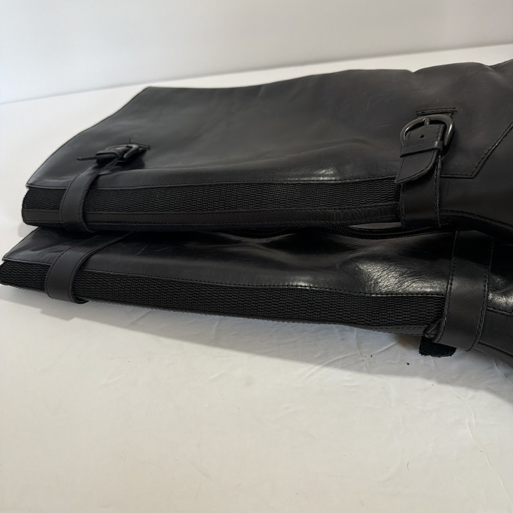 BORN size 8 1/2 or 40  black leather tall knee high calf buckle boots  8.5 - Picture 9 of 11